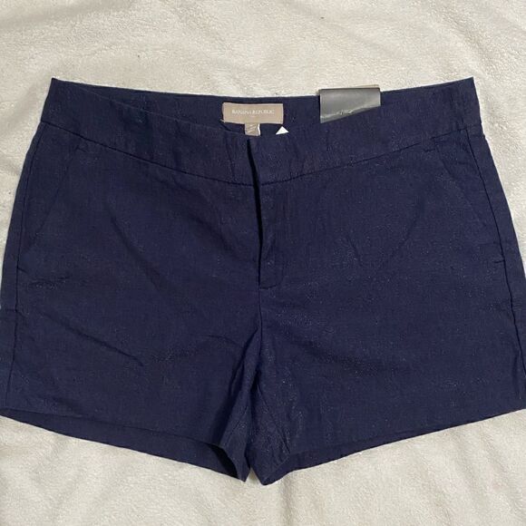 NWT Banana Republic Hamptons Dark Denim Blue Shimmer Shorts 3 1/2" - Picture 3 of 8